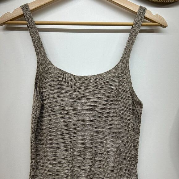 Vintage Y2K 2000s Alfani Gray Minimalist Lightweight Knit Tank Top Small - Picture 4 of 7